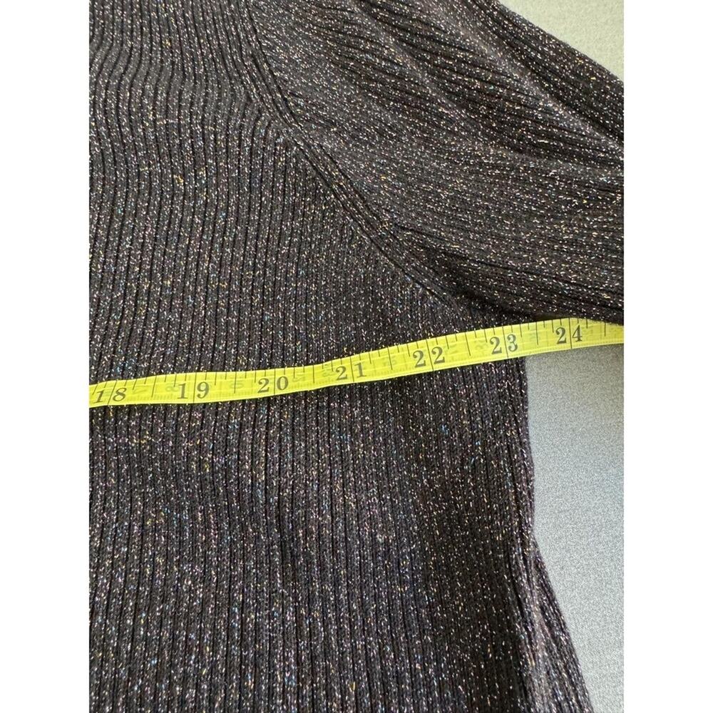 George‎ Woman Black Metallic Ribbed Button-Front Cardigan – Size 2X (22W/24W) - Picture 7 of 8